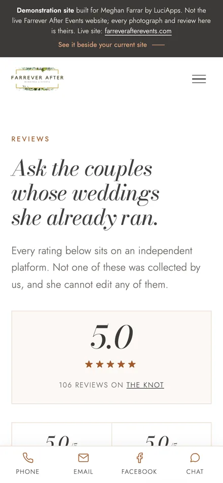 Reviews, rebuilt, on a phone