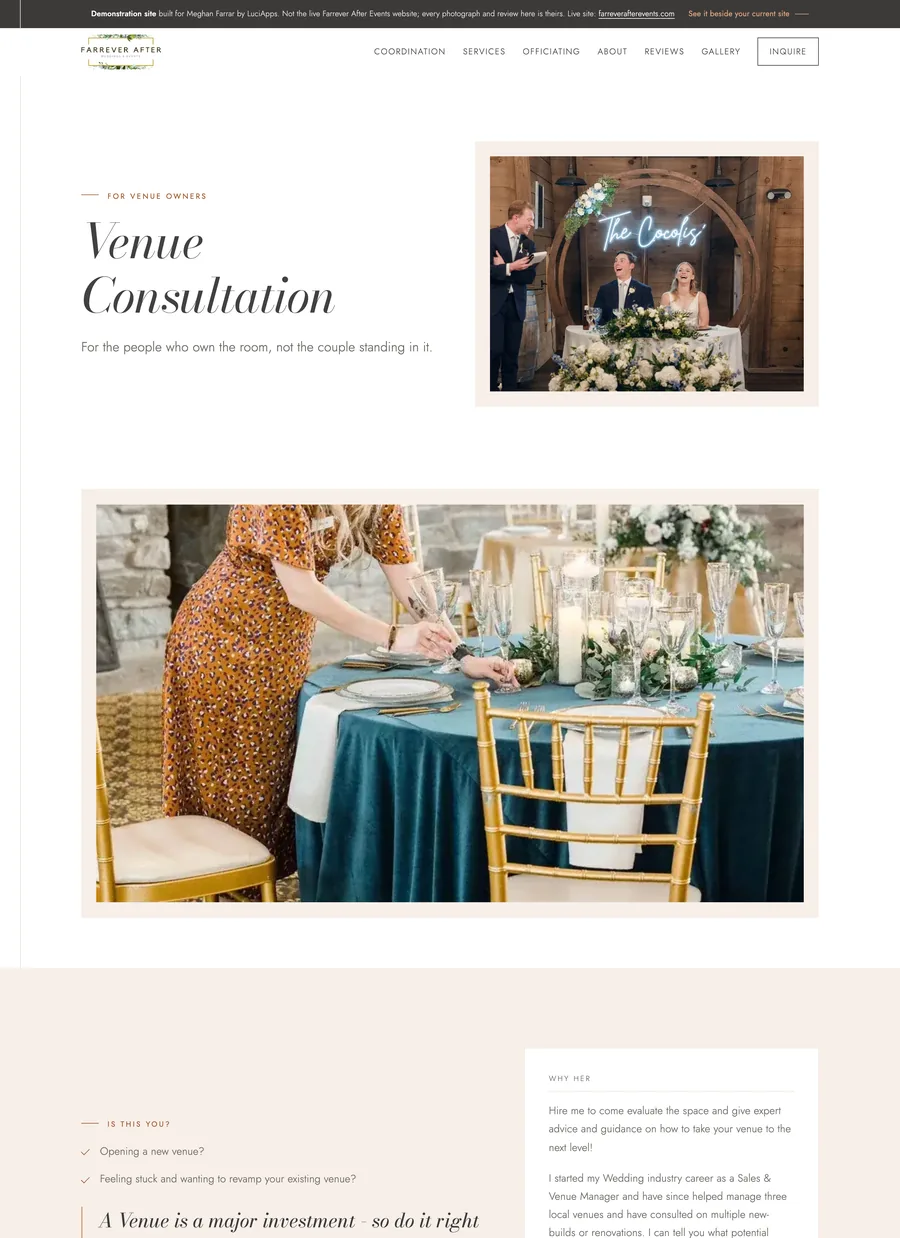 Venue Consultation, rebuilt, on a computer