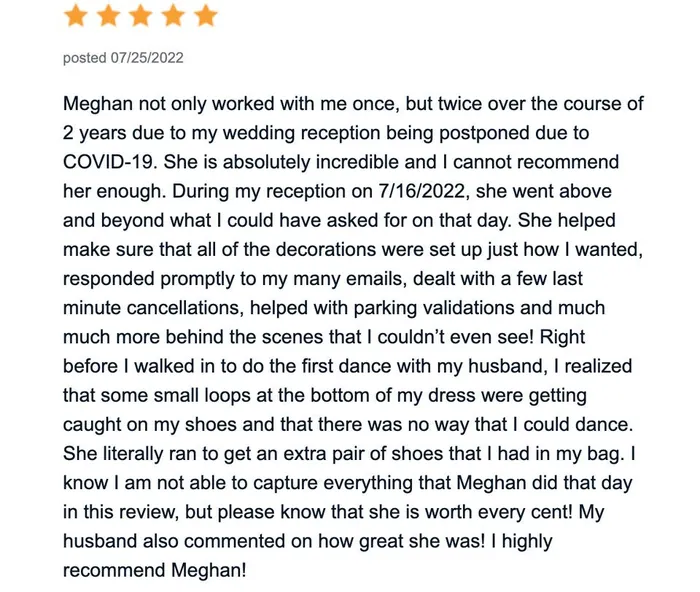 A wedding coordinated by Farrever After Events